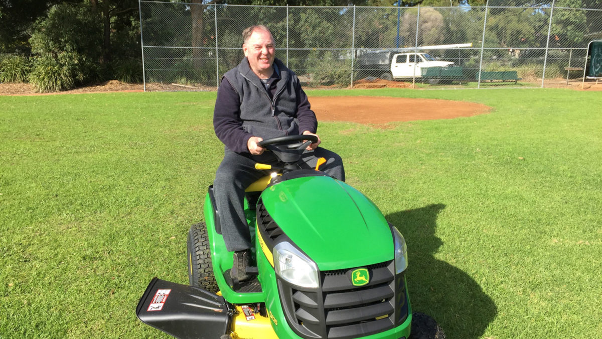 Falcons-new-ride-on-mower