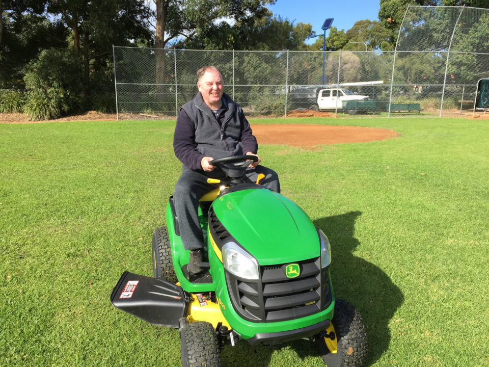 Falcons-new-ride-on-mower